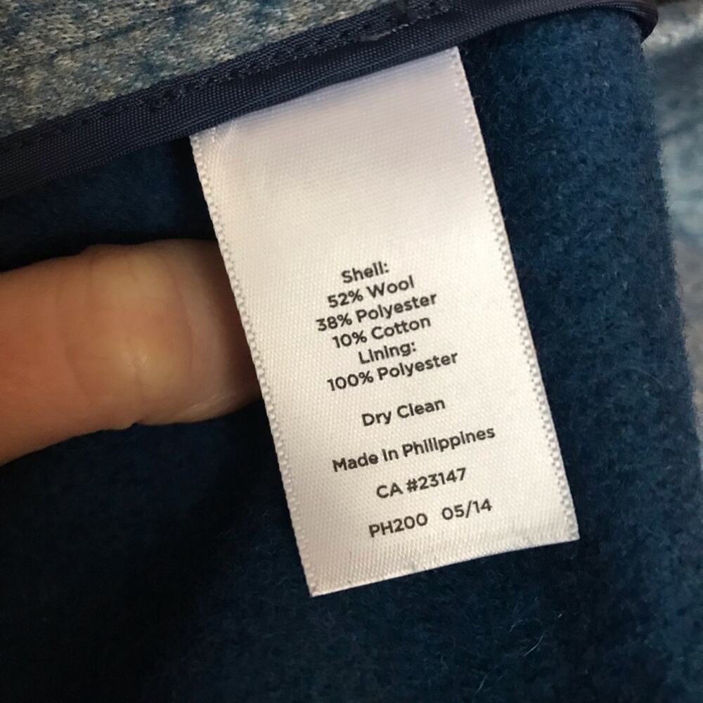 Talbots Wool Blend Blazer Jacket Stone Dusty Blue Size 6 Petite - Picture 4 of 4